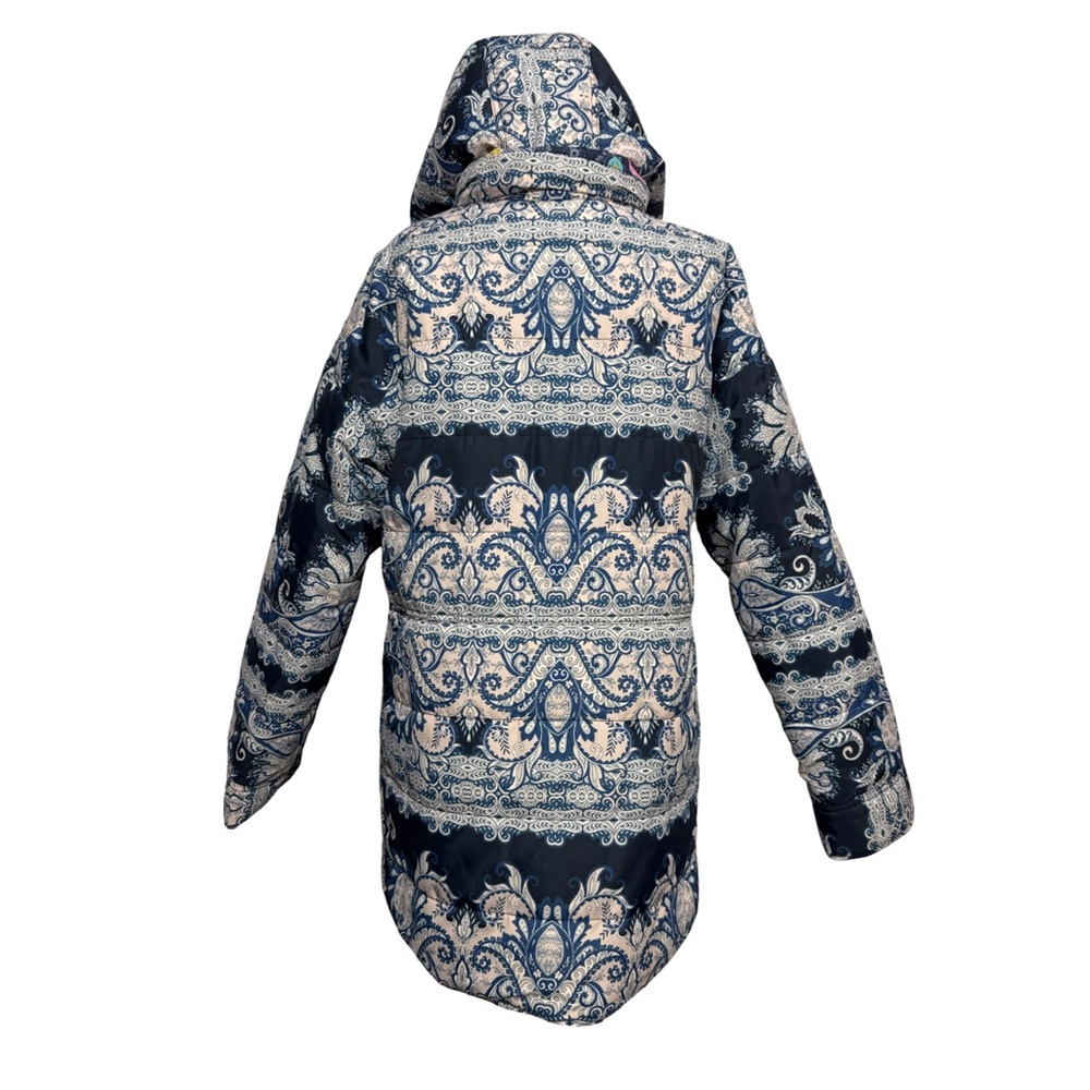 Johnny Was • Mauri Reversible Quilted Puffer Jacket Darnahta Scarf Print S NWT - Picture 12 of 16